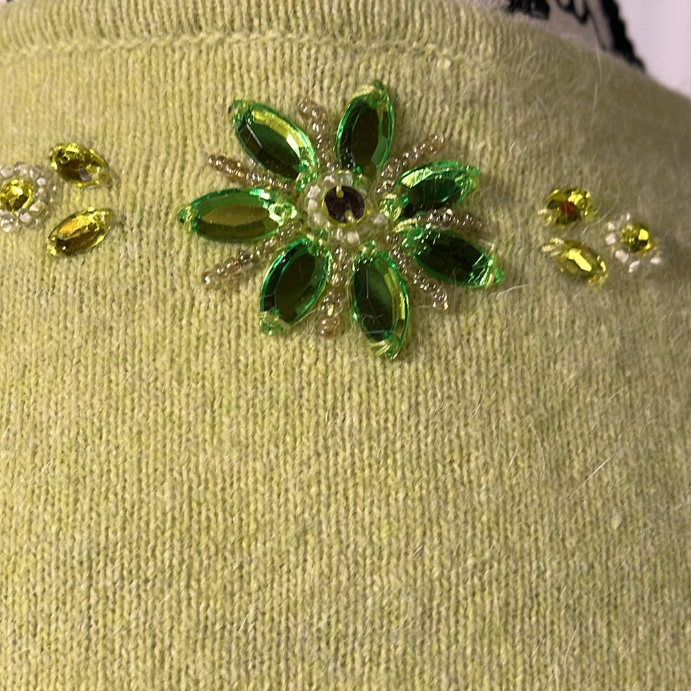 Free People Soft Green Beaded Cardigan - Picture 8 of 12